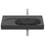 Roca Meridian umywalka 80x46 cm prostokątna ścienna-meblowa czarna A327744080 zdj.1