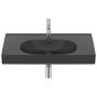 Roca Meridian umywalka 80x46 cm prostokątna ścienna-meblowa czarna A327745080 zdj.1