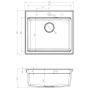 Ruvetti Absol 60 zlewozmywak granitowy 56x50 cm biały 3001AB_WH60_W zdj.2