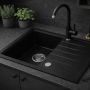 Ruvetti Axel 140 zlewozmywak granitowy 68x49,5 cm czarny 3001AX_BC140_W zdj.6