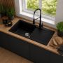 Ruvetti Pineko 160 Long zlewozmywak granitowy 100x50 cm czarny 3001PN_BC160L-W zdj.5