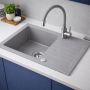 Ruvetti Pineko 140 zlewozmywak granitowy 68x44,2 cm szary 3001PN_GR140_ W zdj.6