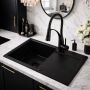 Ruvetti Signum 160 zlewozmywak granitowy 79x50 cm czarny 3001S_FB160_W zdj.8
