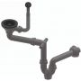 Ruvetti odpływ zlewozmywakowy3,5'' z syfonem Save Space full black 6003MB zdj.1