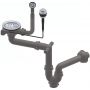 Ruvetti odpływ 3,5'' zlewozmywakowy z syfonem save space stal 6004A-BS zdj.1