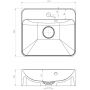 Ruvetti Arona umywalka 45x39 cm prostokątna nablatowa biała DOL_AR4539 zdj.2