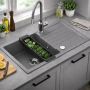 Ruvetti Natu Maxi zlewozmywak 77x44 cm z baterią i akcesoriami szary/stal LP_3200-NM7744GR_W zdj.9