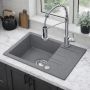 Ruvetti Cooksy Chef zlewozmywak 60x44 cm z baterią szary/stal LP_CC6244GR-SE zdj.8