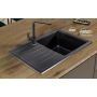 Sink Quality Titanite Brocade zlewozmywak granitowy 68x49,5 cm czarny metalik TIT.B.1KKO.X zdj.12