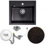 Sink Quality Ferrum Brocade zlewozmywak granitowy 56x51 cm czarny metalik FER.B.1K60.X zdj.6