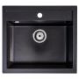 Sink Quality Ferrum Brocade zlewozmywak granitowy 56x51 cm czarny metalik FER.B.1K60.X zdj.1