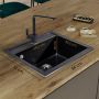 Sink Quality Ferrum Brocade zlewozmywak granitowy 56x51 cm czarny metalik FER.B.1K60.X zdj.7