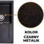 Sink Quality Ferrum Brocade zlewozmywak granitowy 77x45 cm czarny metalik FER.B.1KDO.X zdj.10