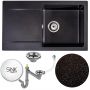 Sink Quality Ferrum Brocade zlewozmywak granitowy 77x45 cm czarny metalik FER.B.1KDO.X zdj.6