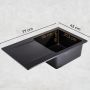 Sink Quality Ferrum Brocade zlewozmywak granitowy 77x45 cm czarny metalik FER.B.1KDO.X zdj.7