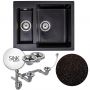Sink Quality Ferrum Brocade zlewozmywak granitowy 60,5x49 cm czarny metalik FER.B.5KBO.X zdj.6