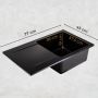 Sink Quality Ferrum Black zlewozmywak granitowy 77x45 cm czarny FER.C.1KDO.X zdj.10