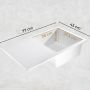 Sink Quality Ferrum White zlewozmywak granitowy 77x45 cm biały FER.W.1KDO.X zdj.8