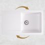 Sink Quality Ferrum White zlewozmywak granitowy 77x45 cm biały FER.W.1KDO.X zdj.10