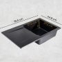 Sink Quality Magnesia Brocade zlewozmywak granitowy 76,5x44,8 cm czarny metalik MAG.B.1KDO.X zdj.8