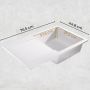 Sink Quality Magnesia White zlewozmywak granitowy 76,5x44,8 cm biały MAG.W.1KDO.X zdj.8