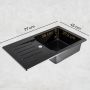 Sink Quality Natalie Brocade zlewozmywak granitowy 77x45 cm czarny metalik NAT.1.B.1KDO.X zdj.7