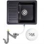 Sink Quality Sapphire Brocade zlewozmywak granitowy 56,5x46 cm czarny metalik SAP.B.1KKO.X zdj.10