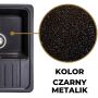 Sink Quality Sapphire Brocade zlewozmywak granitowy 56,5x46 cm czarny metalik SAP.B.1KKO.X zdj.8
