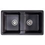 Sink Quality Sapphire Brocade zlewozmywak granitowy 79,5x46 cm czarny metalik SAP.B.2KBO.X zdj.1