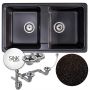 Sink Quality Sapphire Brocade zlewozmywak granitowy 79,5x46 cm czarny metalik SAP.B.2KBO.X zdj.8