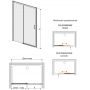 Sanplast Free Zone drzwi prysznicowe 100 cm rozsuwane czarny mat/szkło przezroczyste 600-271-3110-59-401 zdj.2