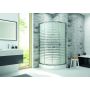 Sanplast Fris kabina z brodzikiem 80x80 cm półokrągła srebrny połysk/szkło ze wzorem 602-331-1250-38-180 zdj.1