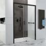 Sanplast Free Zone drzwi prysznicowe 150 cm rozsuwane czarny mat/szkło przezroczyste 600-271-3220-59-401 zdj.4