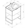 Zestaw Strama Vigo umywalka z szafką Kobe 60 cm stojącą biały połysk (9901060, 1310000) zdj.5