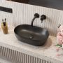 Uptrend Sparrow umywalka 50x30 cm owalna nablatowa czarna TR41385-U18 zdj.3