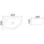 Uptrend Avo umywalka 42x29 cm półokrągła ścienna lewa biała TR4519A zdj.2