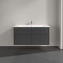Villeroy & Boch Finero umywalka z szafką 120 cm i szafka lustrzana zestaw meblowy glossy grey S00404FPR1 zdj.12