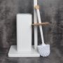 YokaHome Saki stojak ze szczotką do WC biały mat/drewno bambusowe PD.SAKI-WHT zdj.4