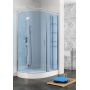 Zestaw Aquaform Vulcani kabina prysznicowa 120x85 cm półokrągła prawa z brodzikiem chrom/szkło błękitne 100-06601M zdj.1