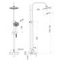 Aqualine Lotta zestaw prysznicowy ścienny z deszczownicą chrom LT690 zdj.2