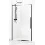 Bravat SL drzwi prysznicowe 100 cm wnękowe czarny mat/szkło przezroczyste SL191-100 zdj.1