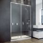 Besco Duo Slide drzwi prysznicowe 130 cm przesuwne chrom błyszczący/szkło przezroczyste DDS-130 zdj.5