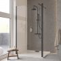 Besco Eco-N Black Walk-In ścianka prysznicowa 100 cm czarny mat/szkło przezroczyste ENB-100-195C zdj.4