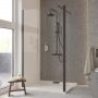Besco Eco-N Black ścianka prysznicowa Walk-In 120 cm czarny mat/szkło przezroczyste ENB-120-195C zdj.4