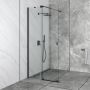 Besco Vayo Black Walk-In ścianka prysznicowa 100 cm czarny mat/szkło przezroczyste VYB-100-200C zdj.4