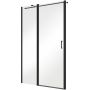 Besco Exo-C Black drzwi prysznicowe 110 cm uchylne czarny mat/szkło przezroczyste ECB-110-190C zdj.1