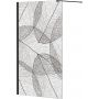 Besco Leafy Walk-In ścianka prysznicowa 120 cm czarny mat/szkło przezroczyste z motywem LF-120-200C zdj.1