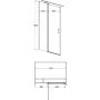 Besco Exo-C drzwi prysznicowe 120 cm uchylne chrom/szkło przezroczyste EC-120-190C zdj.2