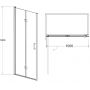 Besco Exo-H drzwi prysznicowe 100 cm składane chrom/szkło przezroczyste EH-100-190C zdj.2