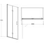 Besco Exo-H drzwi prysznicowe 80 cm składane chrom/szkło przezroczyste EH-80-190C zdj.2